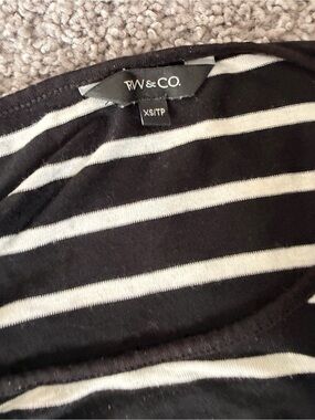RW&CO. Black and White Striped Knit Top xs